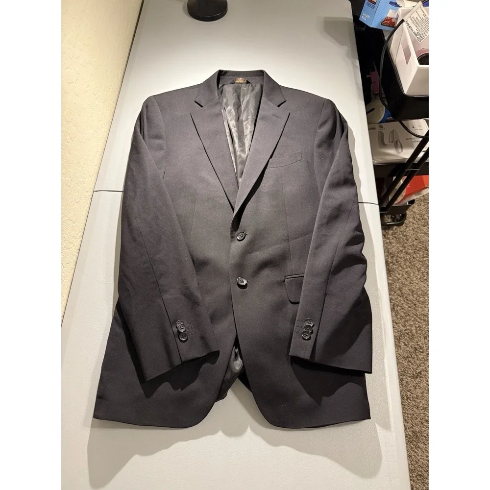 Banana Republic Blazer 38R Black Wool Modern Fit Cerruti Fabric Sport Coat Mens